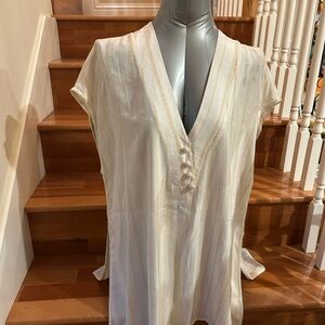 Zara Cream/Yellow stripe Button-Front Blouse